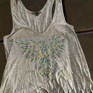 Truly madly deeply razorback tank with a fringe detail